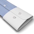 Poplin light blue striped business shirt – Preview 2
