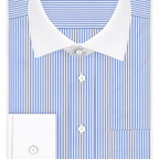Poplin light blue striped business shirt – Preview 1