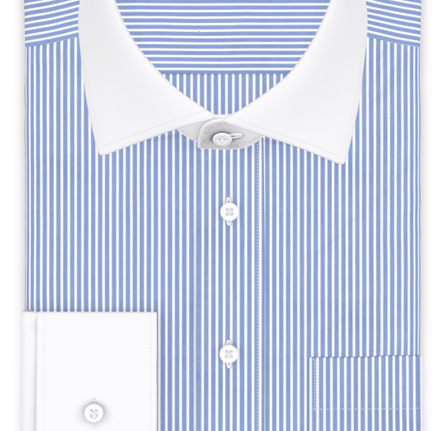 Poplin light blue striped business shirt – Template image
