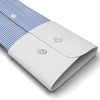 Poplin light blue striped formal shirt wing collar – Preview 2