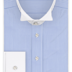 Poplin light blue striped formal shirt wing collar – Preview 1