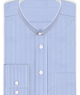 Popeline Hellblau gestreift Freizeithemd