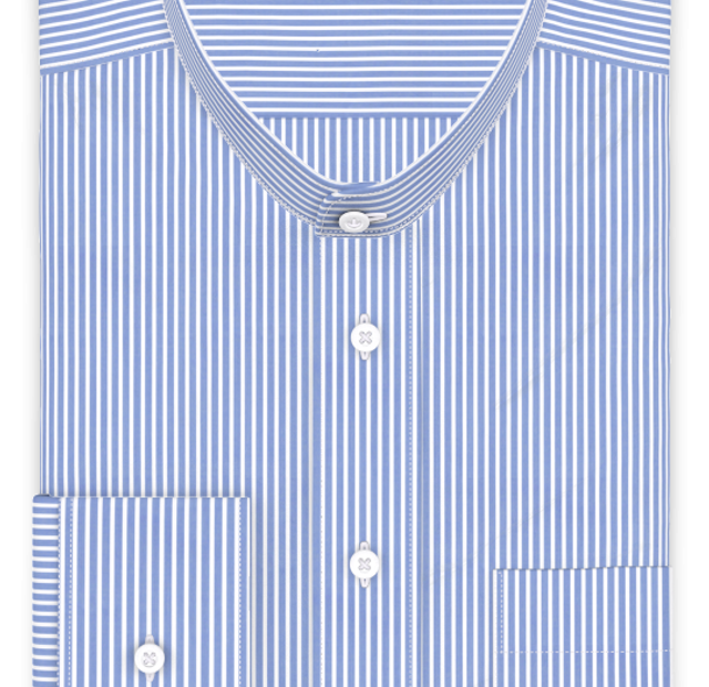 Poplin light blue striped casual shirt – Template image