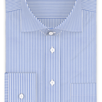 Poplin light blue striped casual shirt – Preview 1