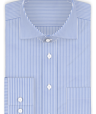 Popeline Hellblau gestreift Freizeithemd