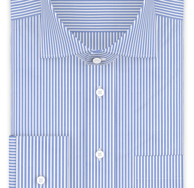 Poplin light blue striped casual shirt – Template image