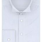 Popeline Dunkelblau liniert Festliches Hemd – Vorschau 1