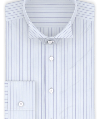 Popeline Dunkelblau liniert Festliches Hemd