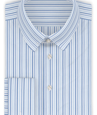 Blau dreifach gestreift Festliches Hemd