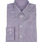 Feines Hemd in Dobby-Streifenmuster Weinrot Blau – Vorschau 1