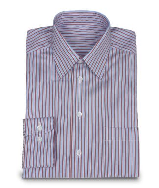 Fine Shirt in Dobby Striped Pattern Red Blue