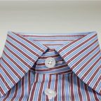 Feines Hemd in Dobby-Streifenmuster Weinrot Blau – Vorschau 5