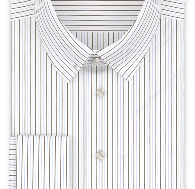 Dark brown light blue lined formal shirt – Template image