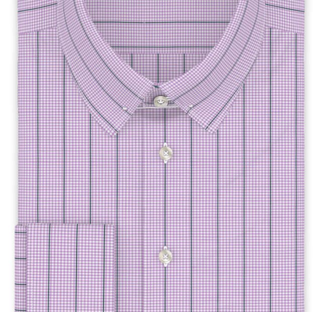 Violett Grün Dobby Festliches Hemd – Vorlagenbild