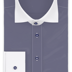 Full-twist twill blue business shirt with white collar – Preview 1