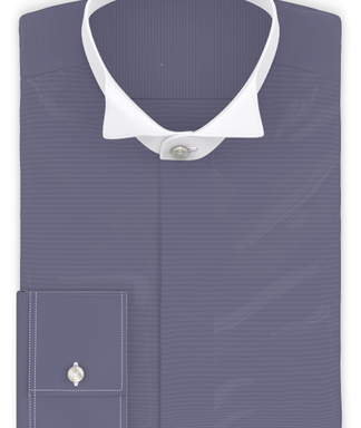 Vollzwirn Twill Blau Festliches Hemd Sea Island Premium Frack