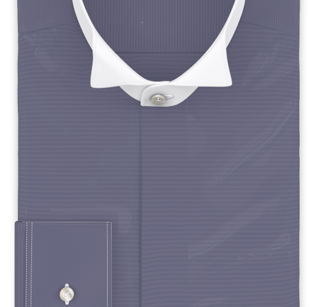 Full-twist twill blue formal shirt Sea Island premium wing collar – Template image
