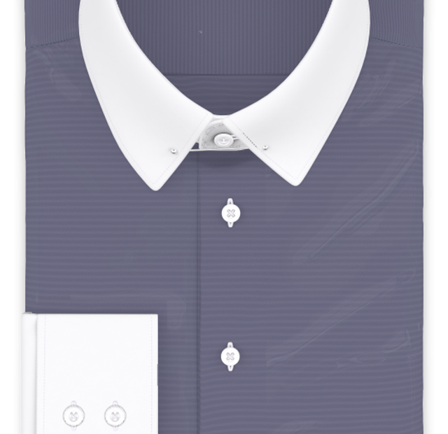 Full-twist twill blue formal shirt – Template image