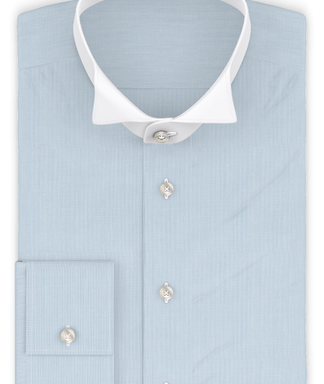 Vollzwirn Twill Hellblau Festliches Hemd