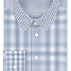 Double checkered navy blue formal shirt – Preview 1