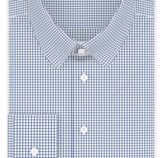 Double checkered navy blue formal shirt – Template image