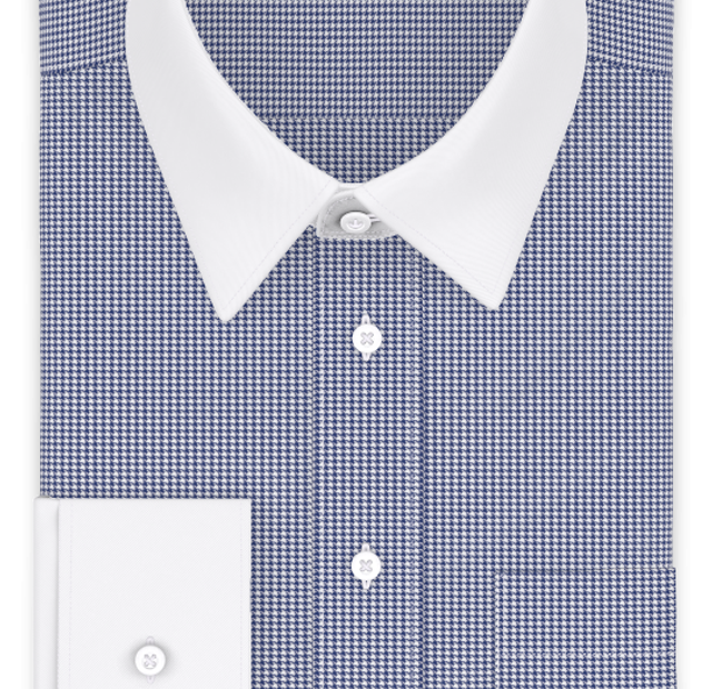 Pepita Dunkelblau Businesshemd – Vorlagenbild