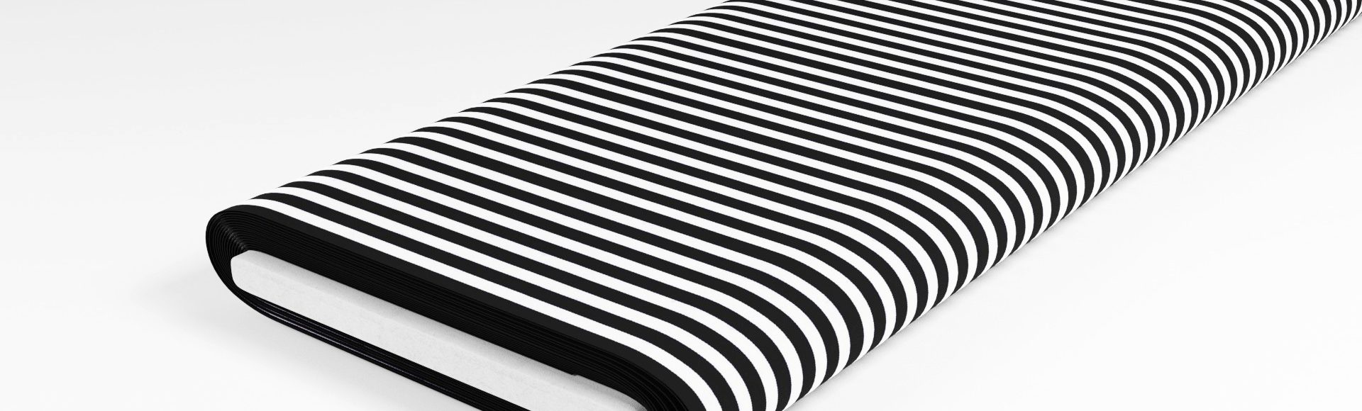 Halbzwirn Römerstreifen Schwarz