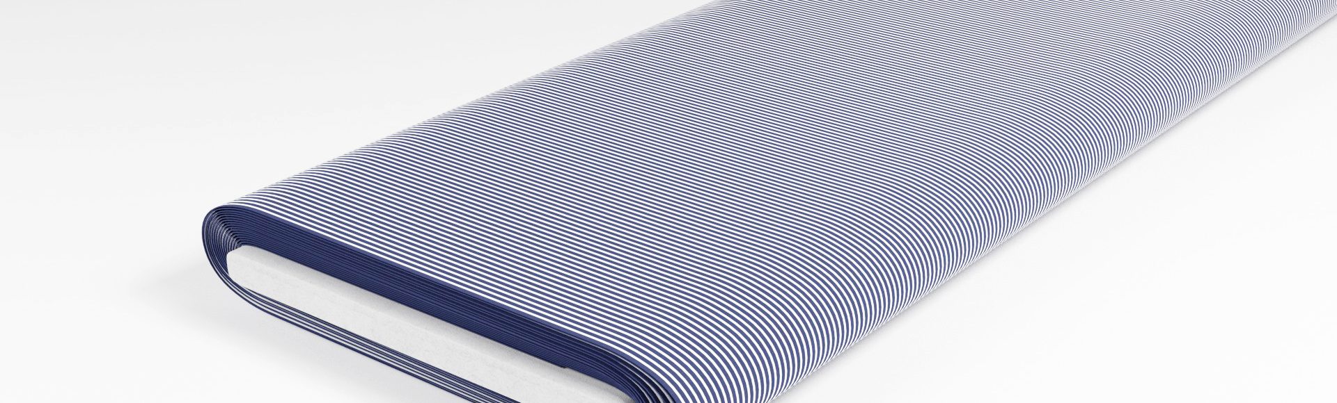 Popeline Dunkelblau gestreift