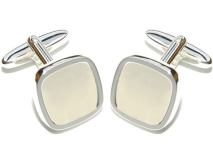Cuff-links silver 22004 mother of pearl